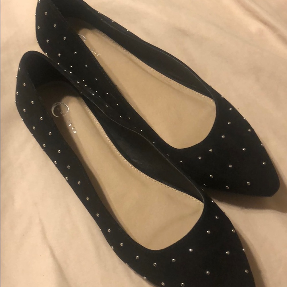 Black studded flats!